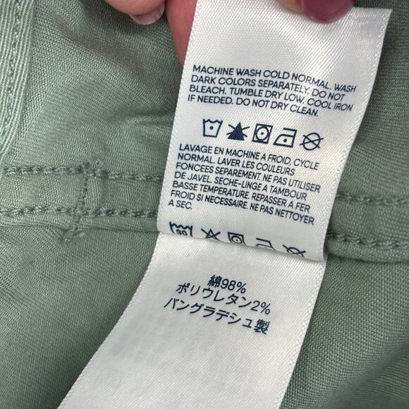 Lands End Pants Size 20W Green High Rise Utility Straight Pockets Cotton Stretch - Picture 13 of 13